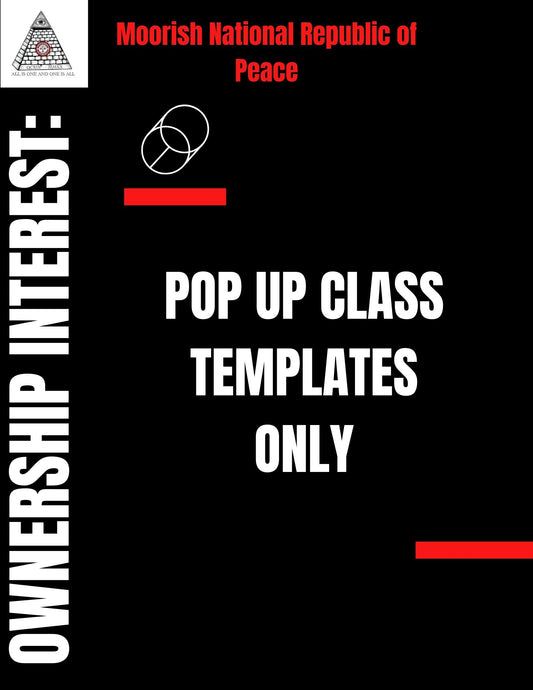 Pop Up Class May 15 Templates ONLY (Materials will be emailed within 72 hours)