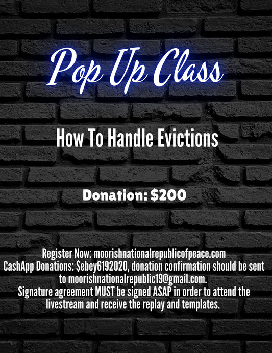 Pop Up Class: How To Handle Evictions Replay and Templates (Please allow up to 72 hours for your materials to be emailed to you).