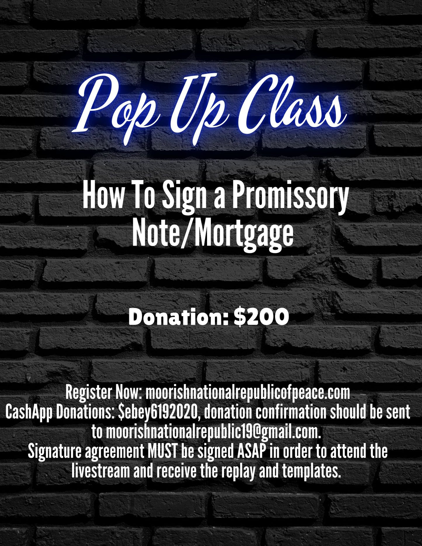 Pop Up Class: How To Sign Promissory Note/Mortgage (Livestream) Replay and Templates