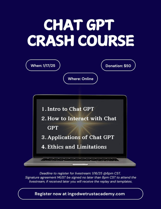 Chat GPT Crash Course-Friday 1/17/25 Replay and Templates (Allow up to 72 hours for materials to be emailed).