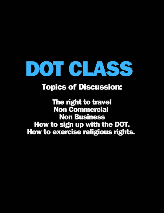 DOT Class-Saturday 8/10/24 LIVESTREAM (Materials will be emailed to you within 72 hours).