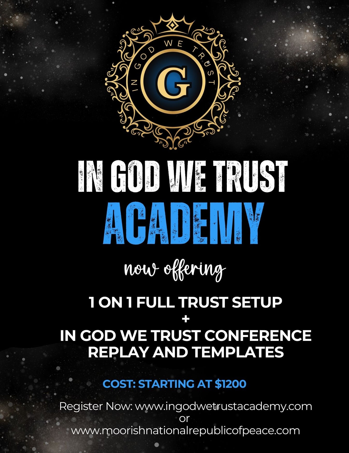 In God We Trust Academy-1:1 Trust Set Up (Starting at $1200)