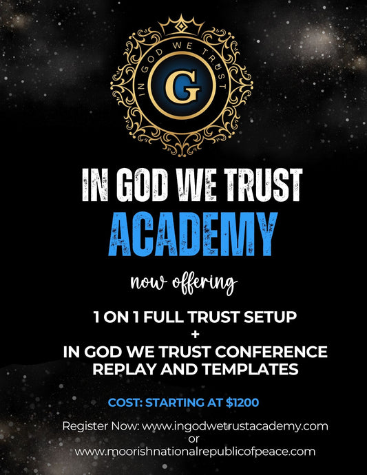 In God We Trust Academy-1:1 Trust Set Up (Starting at $1200)